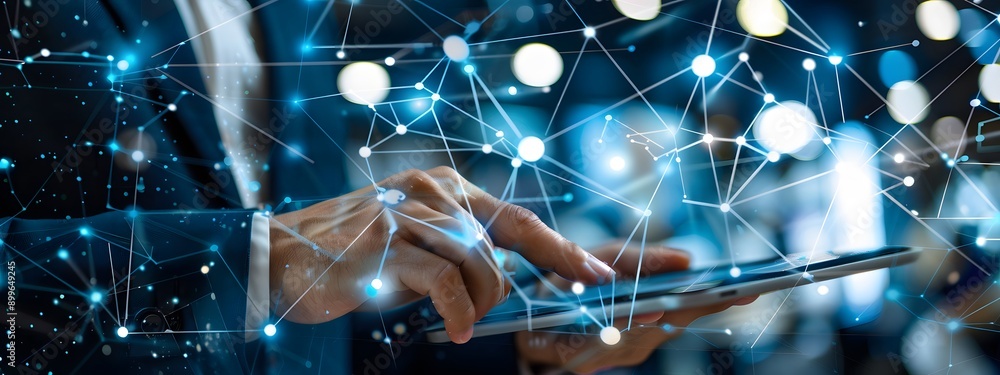 Modern Businessman Using Digital Tablet for Connectivity. Technology in Business concept Modern Businessman Using Digital Tablet for Connectivity. Technology in Business concept