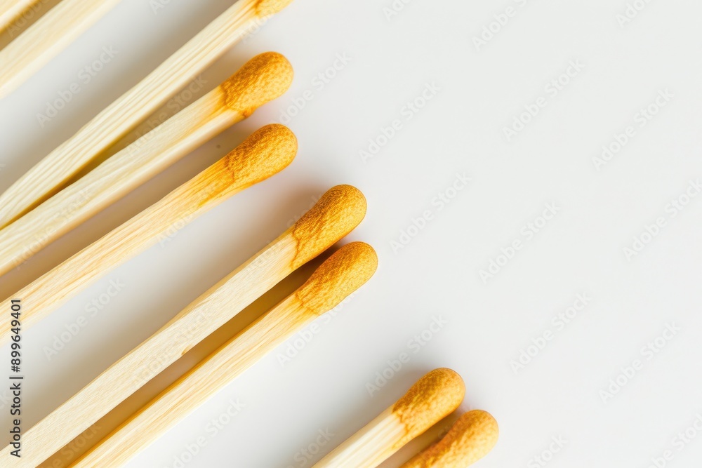 Scattered Wooden Matches with White Backdrop Scattered Wooden Matches with White Backdrop