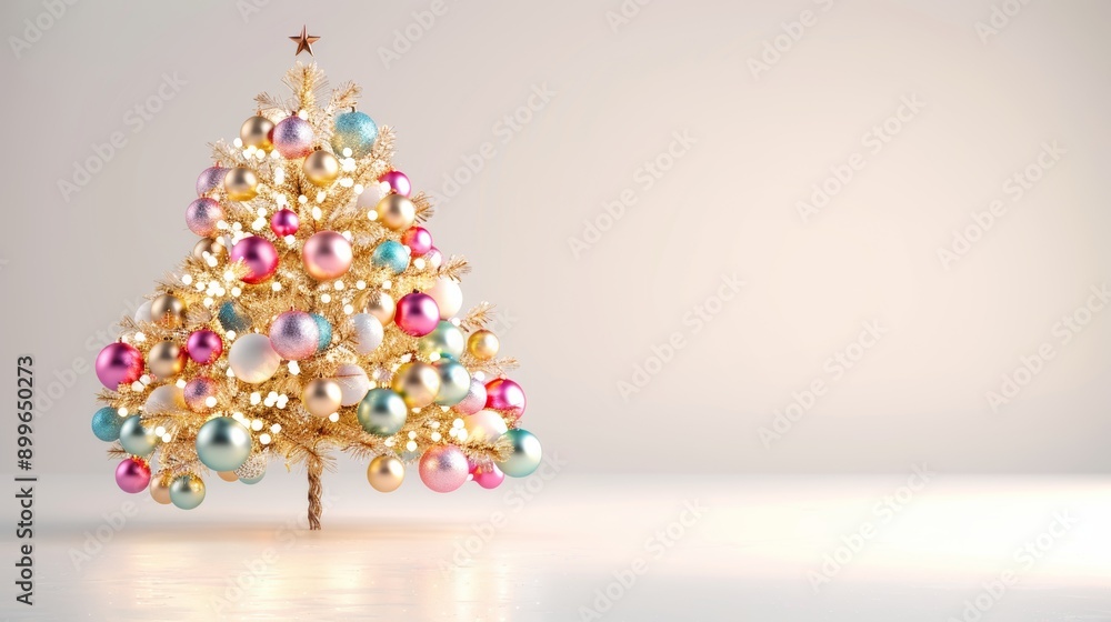 A beautifully decorated Christmas tree with pink and blue ornaments, perfect for festive holiday scenes and cheerful celebrations. A beautifully decorated Christmas tree with pink and blue ornaments, perfect for festive holiday scenes and cheerful celebrations.