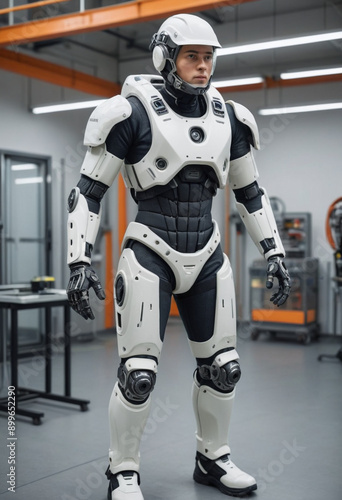  Engineers testing exoskeleton suits. 