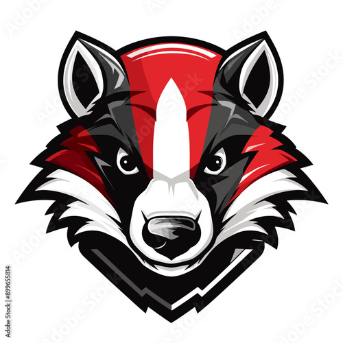 Badger vector mascot logo design with modern illustration concept style for badge, emblem and tshirt printing. Badger sticker. Badger illustration for sport and esport team logotype