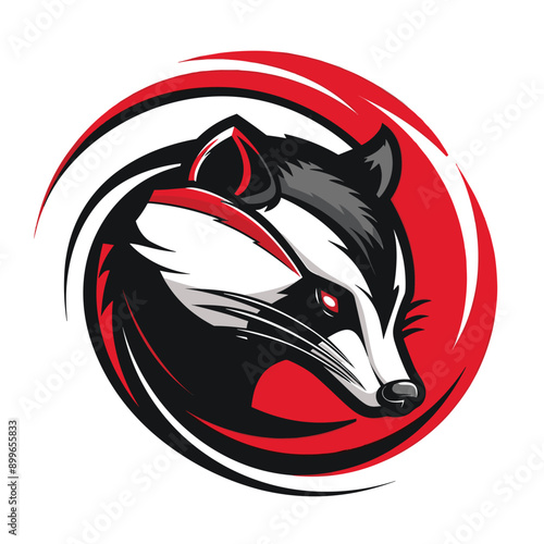 Badger vector mascot logo design with modern illustration concept style for badge, emblem and tshirt printing. Badger illustration for sport and esport team logotype. Badger sticker