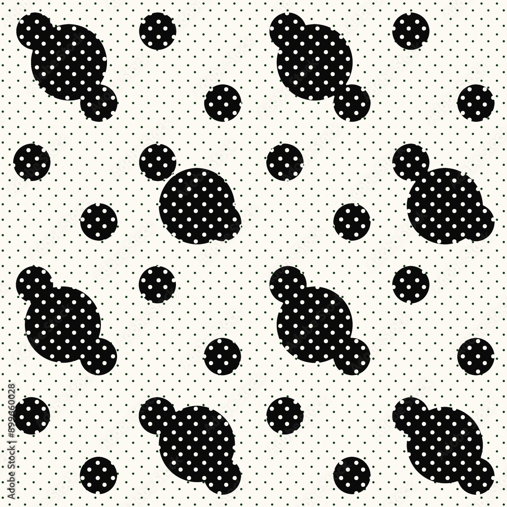 Seamless polka dots pattern . Minimal black and white element background. Retro style. Seamless polka dots pattern . Minimal black and white element background. Retro style.