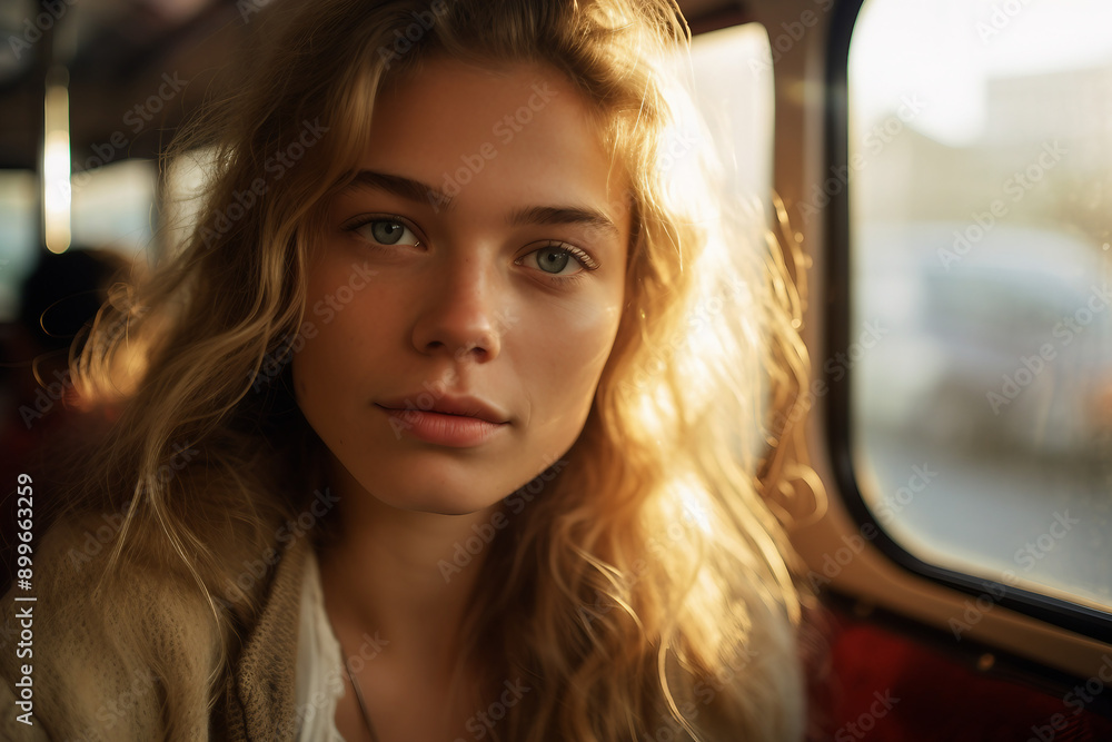 Ai generated photo of young person in modern city public transport Ai generated photo of young person in modern city public transport