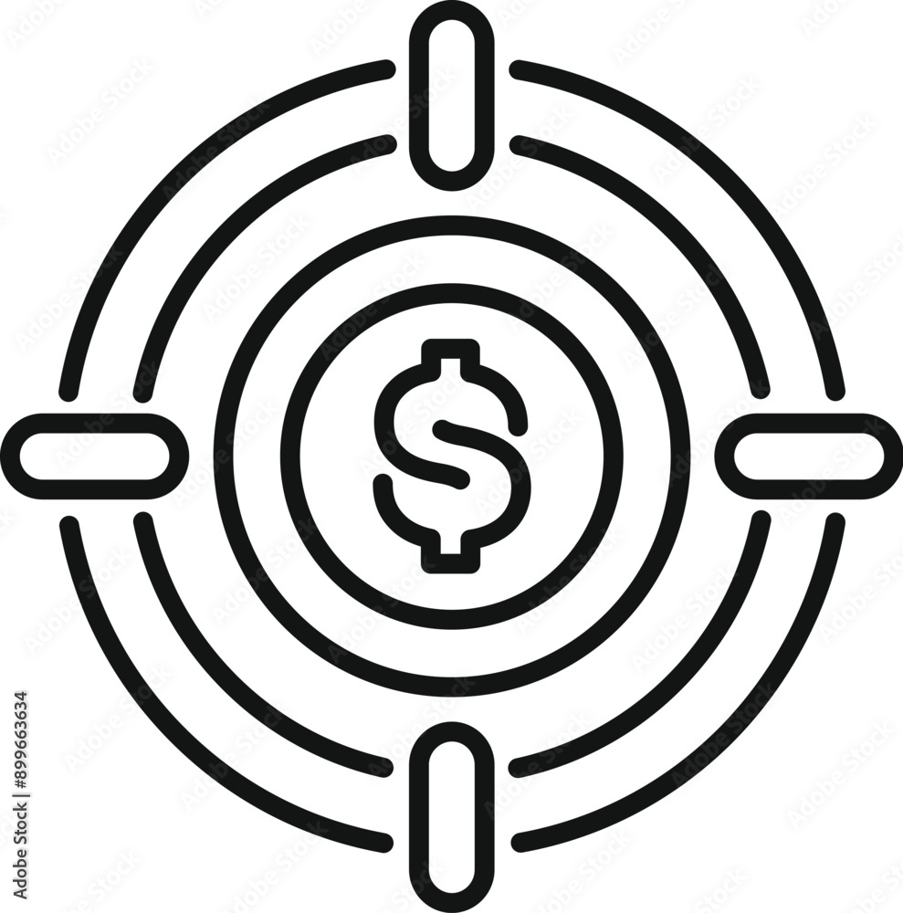 Business concept icon of a businessman focusing on a financial target, aiming for success in his investments Business concept icon of a businessman focusing on a financial target, aiming for success in his investments