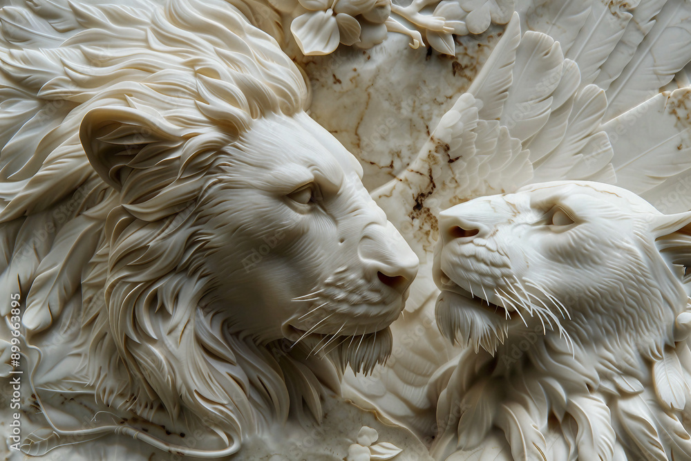 3D relief animal background wallpaper generative AI