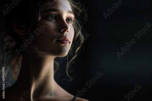 Generative AI picture of beautiful charming ballet dancer ballerina in stage ballroom gown