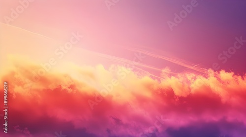 A surreal sunset depicted with vibrant clouds in pink and purple hues, creating a dreamlike atmosphere and dramatic skyscape.