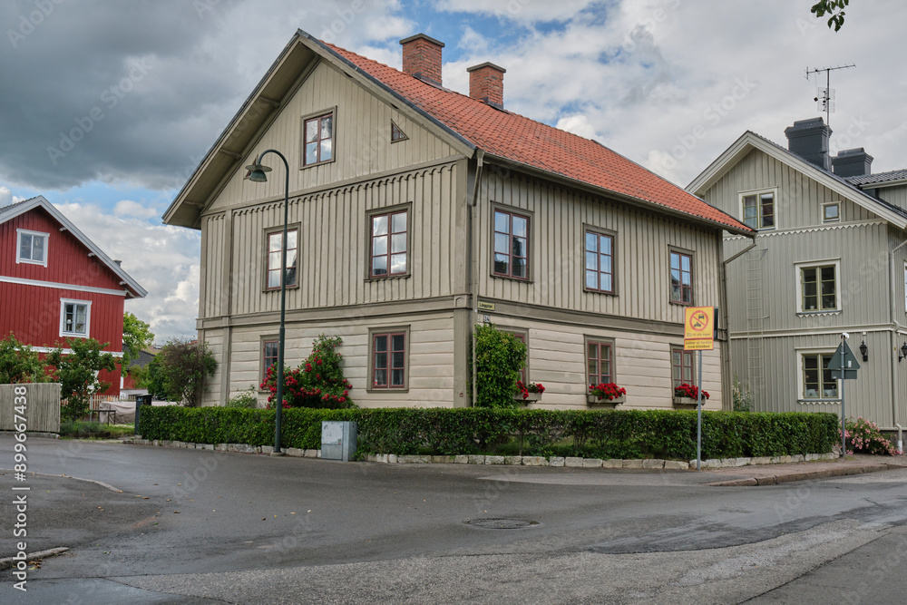 Day trip on a cloudy summer day to the town of Hjo on Lake Vaettern, Sweden's second largest lake Day trip on a cloudy summer day to the town of Hjo on Lake Vaettern, Sweden's second largest lake
