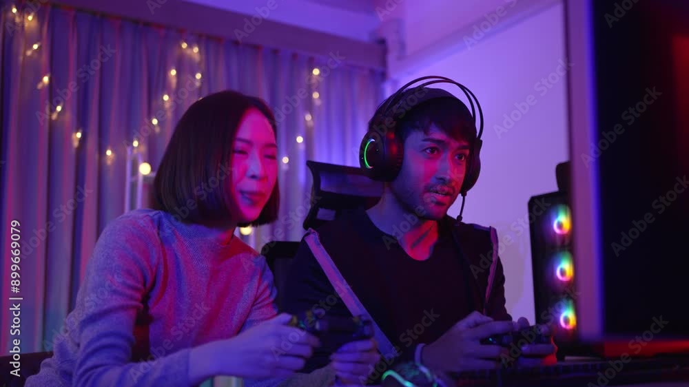 Two friends are livestreaming video game as influencer. Influencer and technology. Two friends are livestreaming video game as influencer. Influencer and technology.