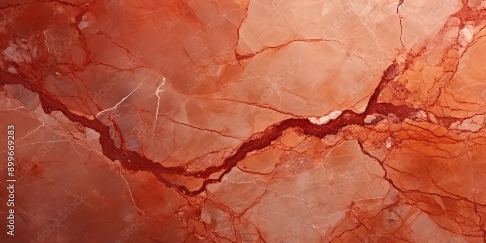Fototapeta premium Red Marble Texture with Intricate Veins