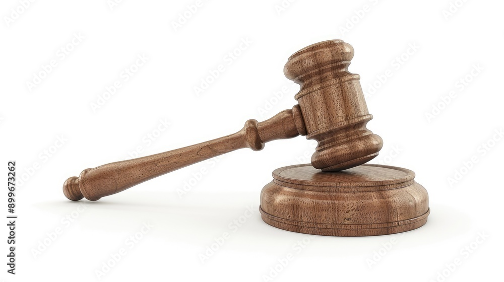 3D render of a court gavel, justice wooden hammer, realistic auction design, isolated on white background, emphasizing detail 3D render of a court gavel, justice wooden hammer, realistic auction design, isolated on white background, emphasizing detail