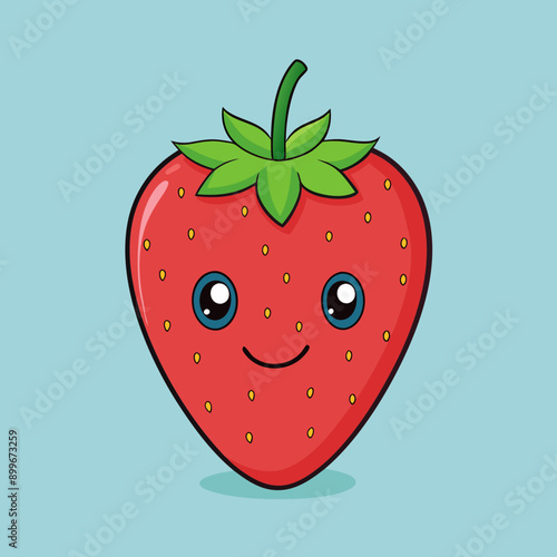 cute smiling strawberry vector illustration