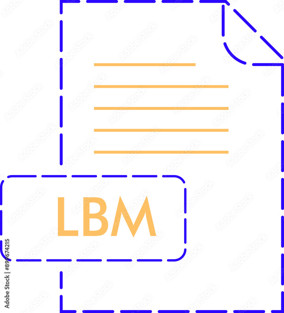 LBM File format icon rounded dashed outline LBM File format icon rounded dashed outline