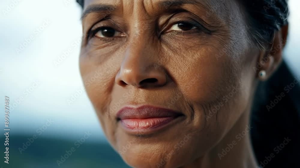 Close-up portrait of an elderly black woman with grey hair, captured in a contemplative moment outdoors.
Close-up portrait of an elderly black woman with grey hair, captured in a contemplative moment outdoors.