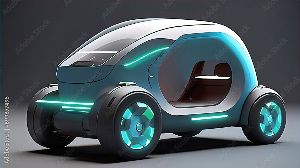 futuristic electric car of the future on a city street, environmental transport, concept car futuristic electric car of the future on a city street, environmental transport, concept car