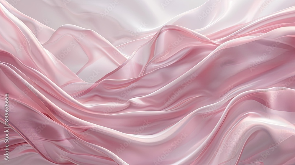 Obraz premium Soft, flowing cloth background for luxury mockup, 3D render, perfect for jewelry event display