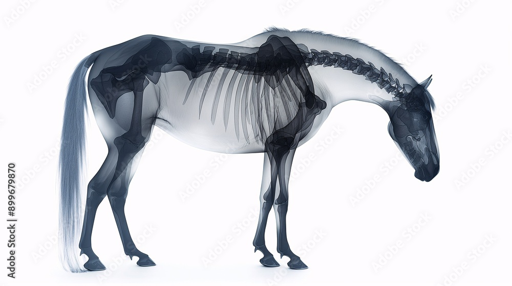 Horse Skeleton Anatomy X-Ray: A detailed and visually striking x-ray ...