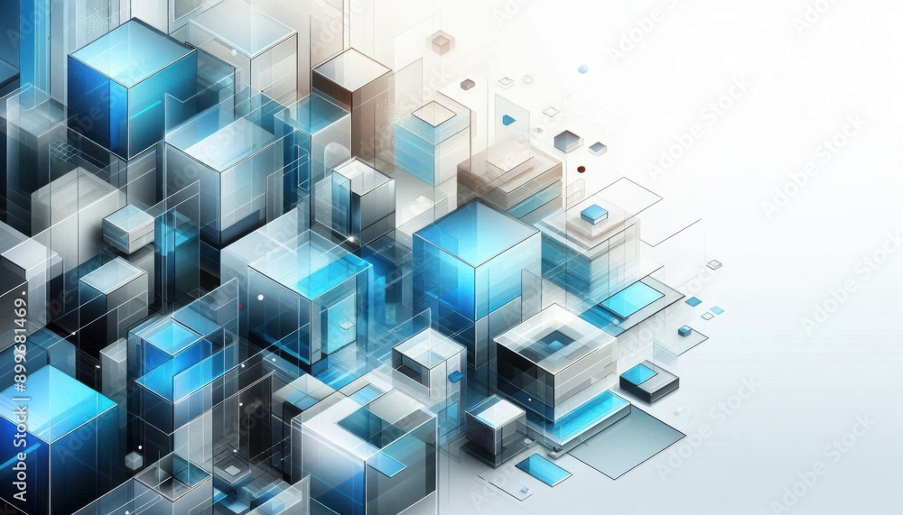 abstract blue cubes background abstract blue cubes background