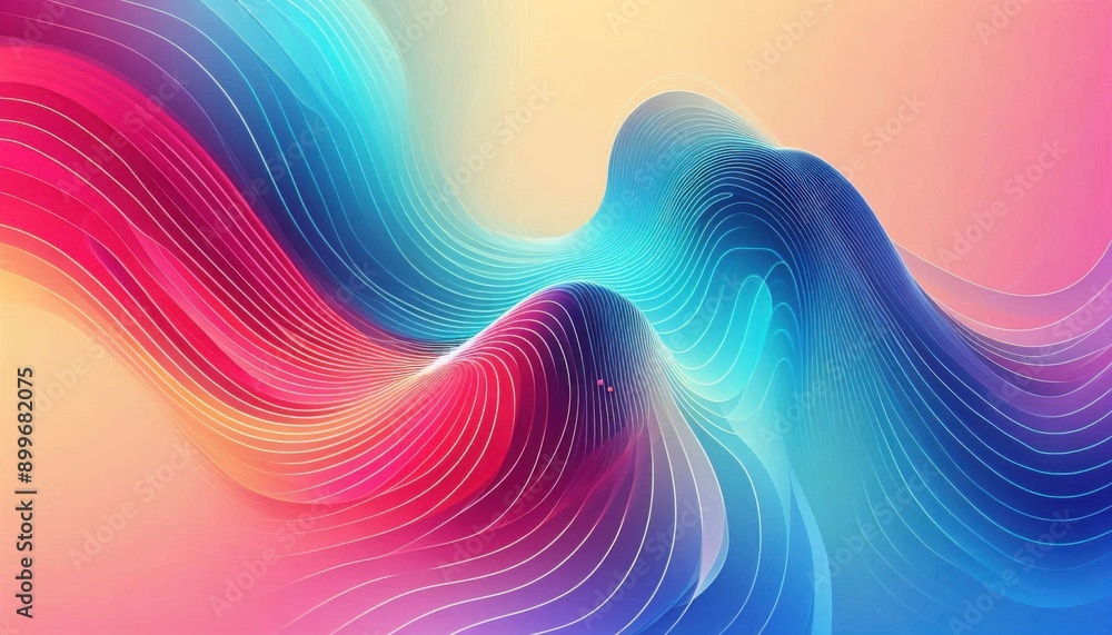pink waves under blue waves, abstract wallpaper pink waves under blue waves, abstract wallpaper
