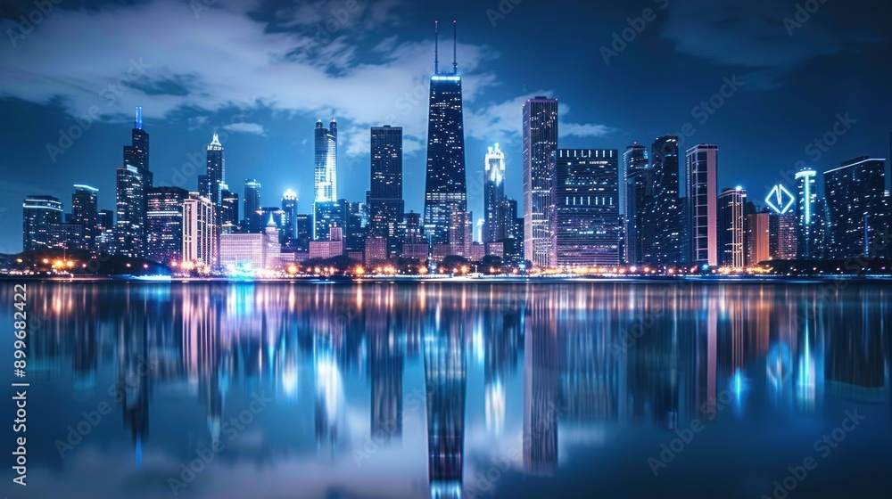 Nighttime Skyline of Chicago Nighttime Skyline of Chicago