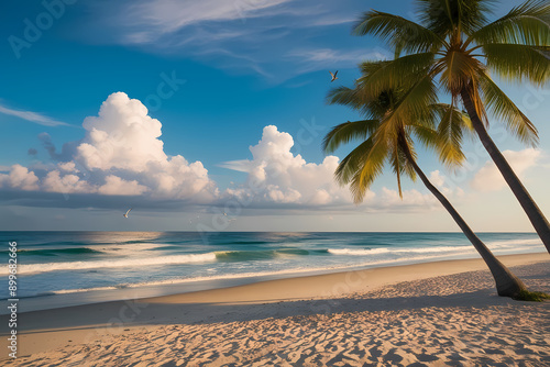 Tranquil Morning by the Peaceful Beach