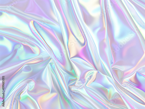 Iridescent Holographic Satin Fabric Texture Background