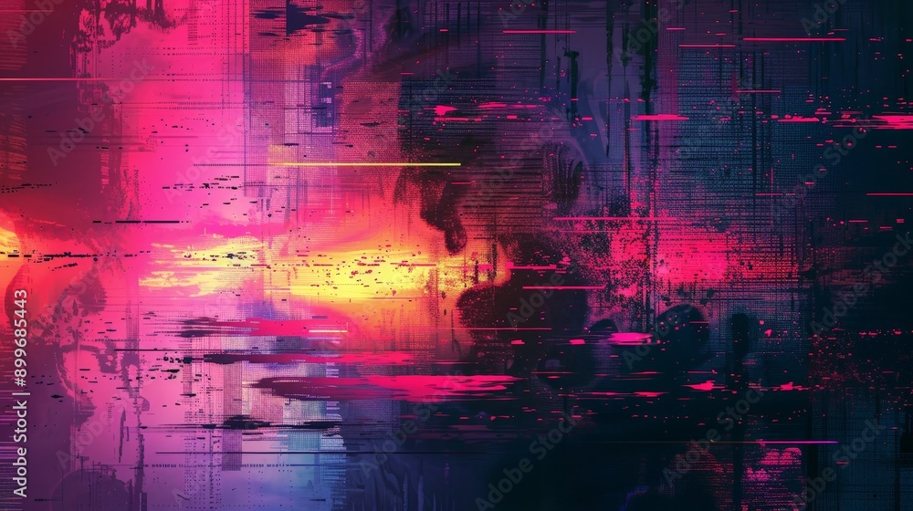 custom made wallpaper toronto digitalAbstract digital glitch background with pixelated patterns and vibrant colors