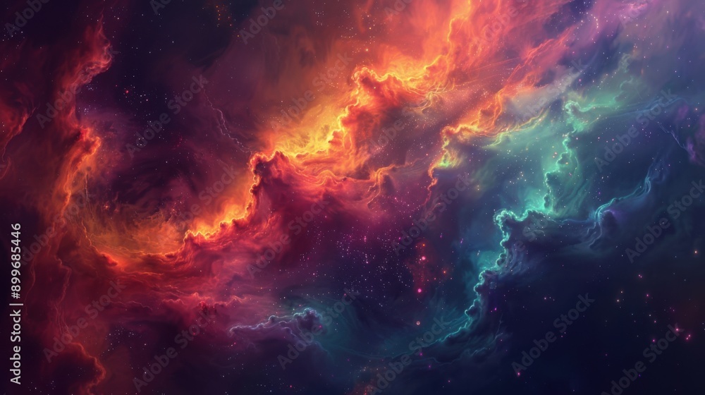 Mystical Cosmic Nebula - Vibrant Space Fantasy in Digital Art Creation Mystical Cosmic Nebula - Vibrant Space Fantasy in Digital Art Creation