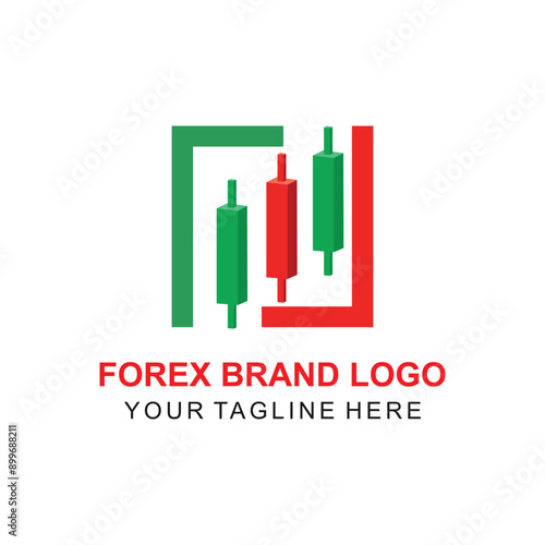 candles and bull, trading platform logo design template
forex trading logo design