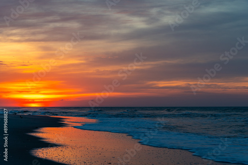 Beach Cloudy Sunrise