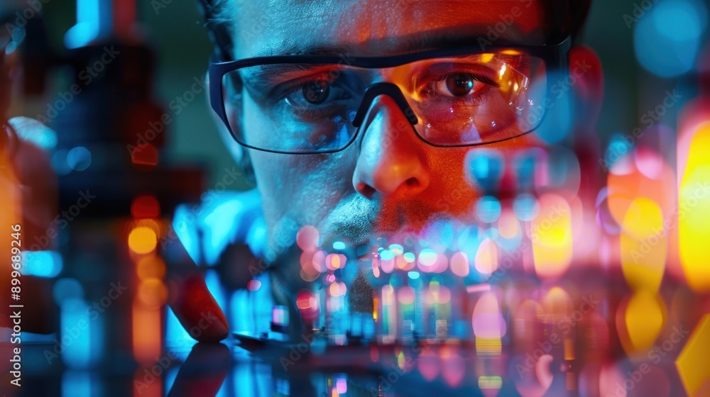 A scientist preparing for a complex experiment with precision instruments, highlighting meticulous research practices A scientist preparing for a complex experiment with precision instruments, highlighting meticulous research practices