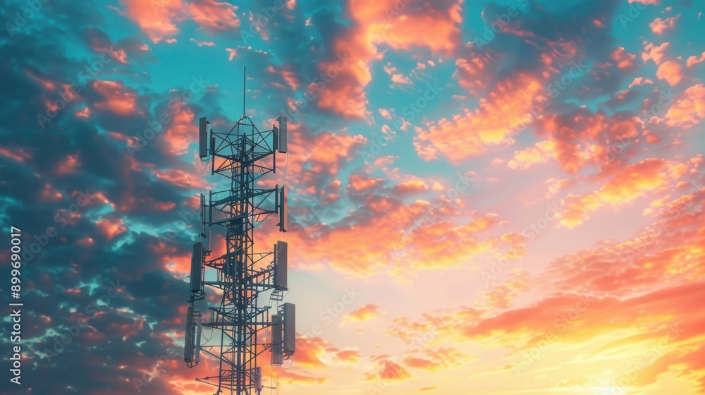 Telecommunication Tower During Sunset Telecommunication Tower During Sunset