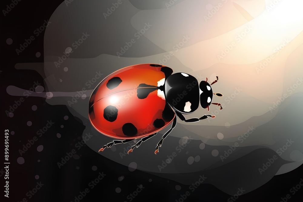 Fototapeta premium ladybird on a leaf made by midjourney