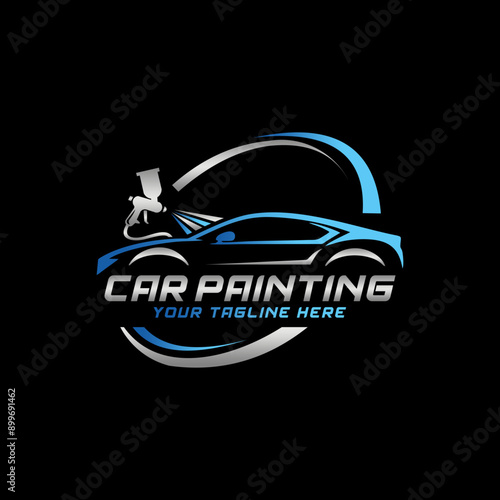 Car painting logo design vector illustration