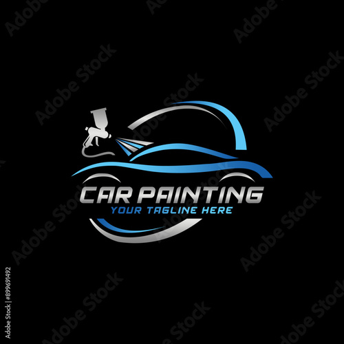Car painting logo design vector illustration