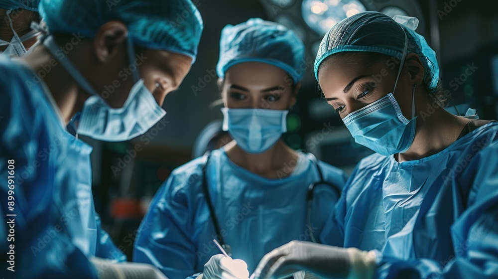 A medical team in an emergency room, focusing on quick response and critical care A medical team in an emergency room, focusing on quick response and critical care