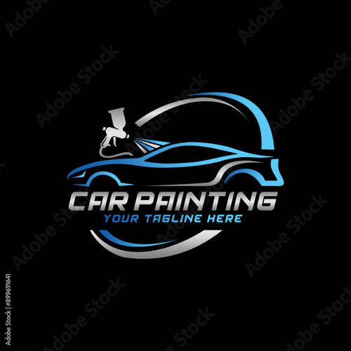 Car painting logo design vector illustration