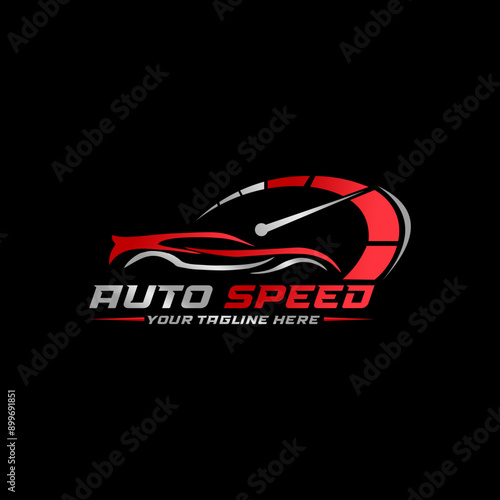 Auto car speed logo design vector template