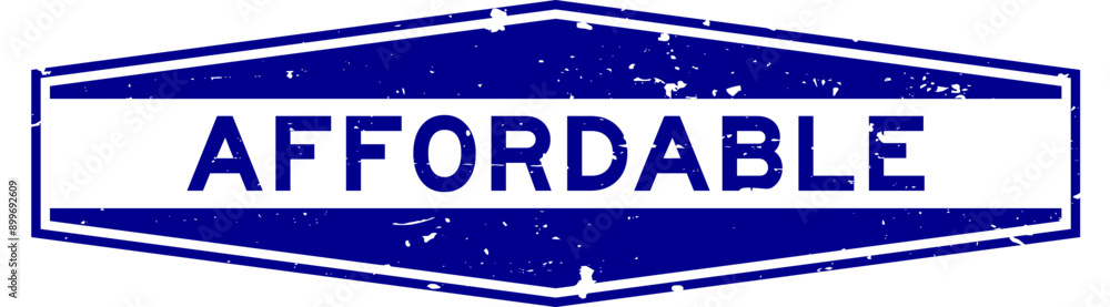 Grunge blue affordable word hexagon rubber seal stamp on white background Grunge blue affordable word hexagon rubber seal stamp on white background