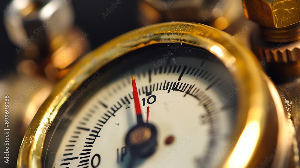 Closeup of a barometer measuring air pressure. Closeup of a barometer measuring air pressure.