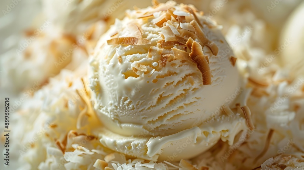 Creamy Coconut Ice Cream with Toasted Coconut Flakes Indulgent Dairy Free Treat Creamy Coconut Ice Cream with Toasted Coconut Flakes Indulgent Dairy Free Treat