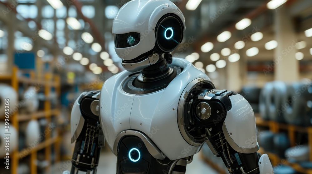 Humanoid robot, assisting workers Humanoid robot, assisting workers