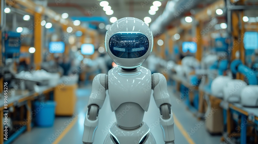Humanoid robot, assisting workers Humanoid robot, assisting workers