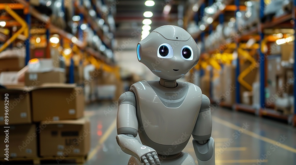 Humanoid robot, assisting workers Humanoid robot, assisting workers