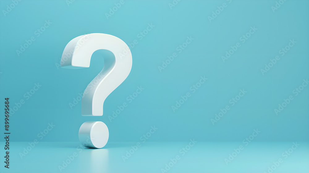 a question mark standing prominently against a soft blue background a question mark standing prominently against a soft blue background