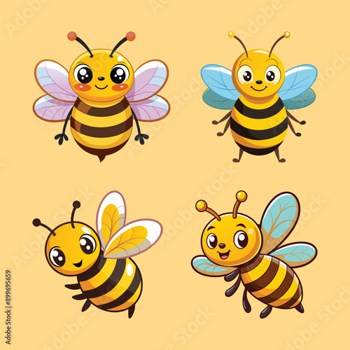 cute bee vector illustration