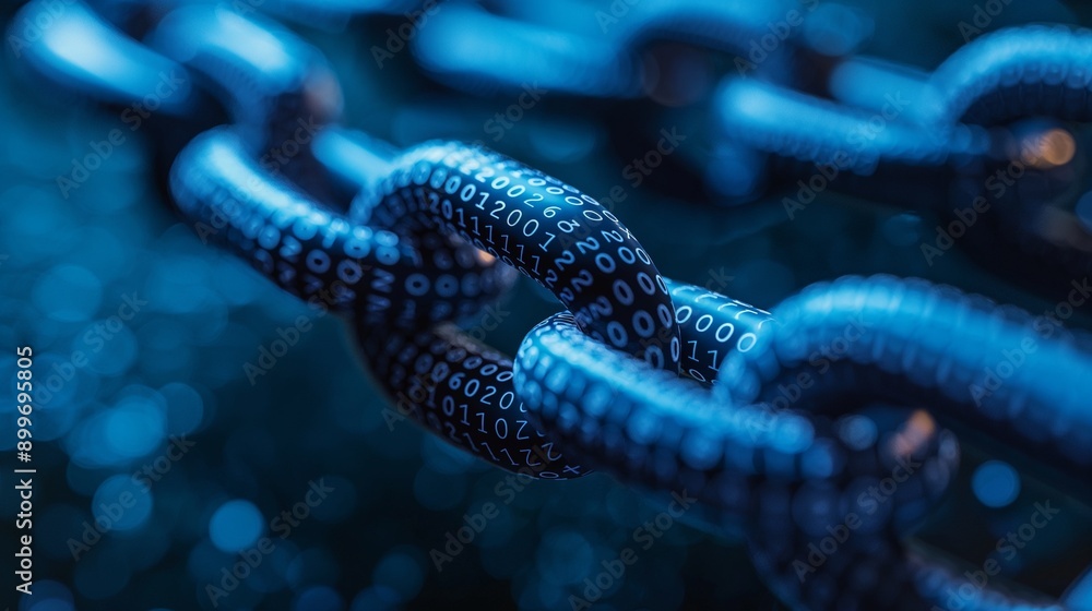 Obraz premium Blockchain-enabled supply chain management, transparent, digital