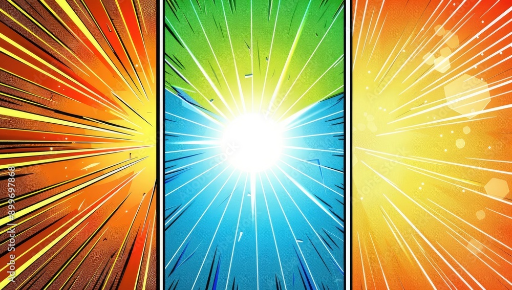 Obraz premium Vibrant Multicolor Sunburst Design