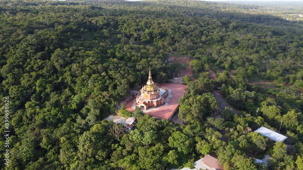 Aerial view od temple in thailand on Moutain. Aerial view od temple in thailand on Moutain.